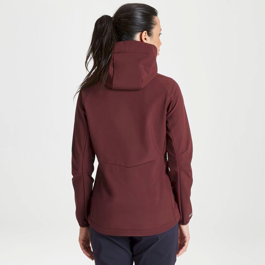 Dark Red Craghoppers Kalti Weatherproof Hooded Women's Jackets | YVK856FB