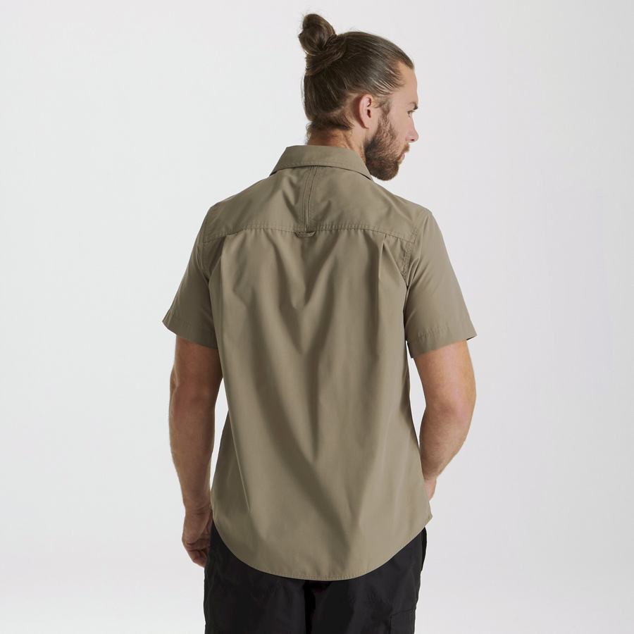 Deep Green Craghoppers Kiwi Short Sleeved Men's Shirts | BMK2880BI