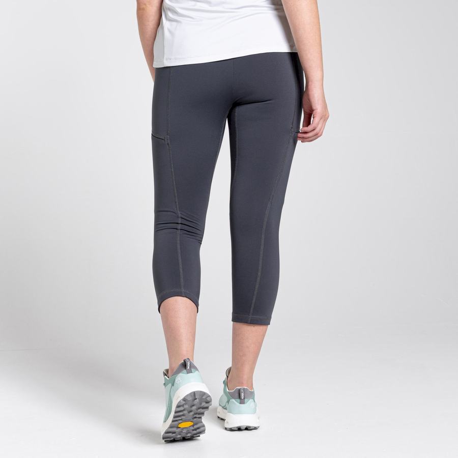 Deep Grey Craghoppers Dynamic Cropped Women's Leggings | MDQ7952SK