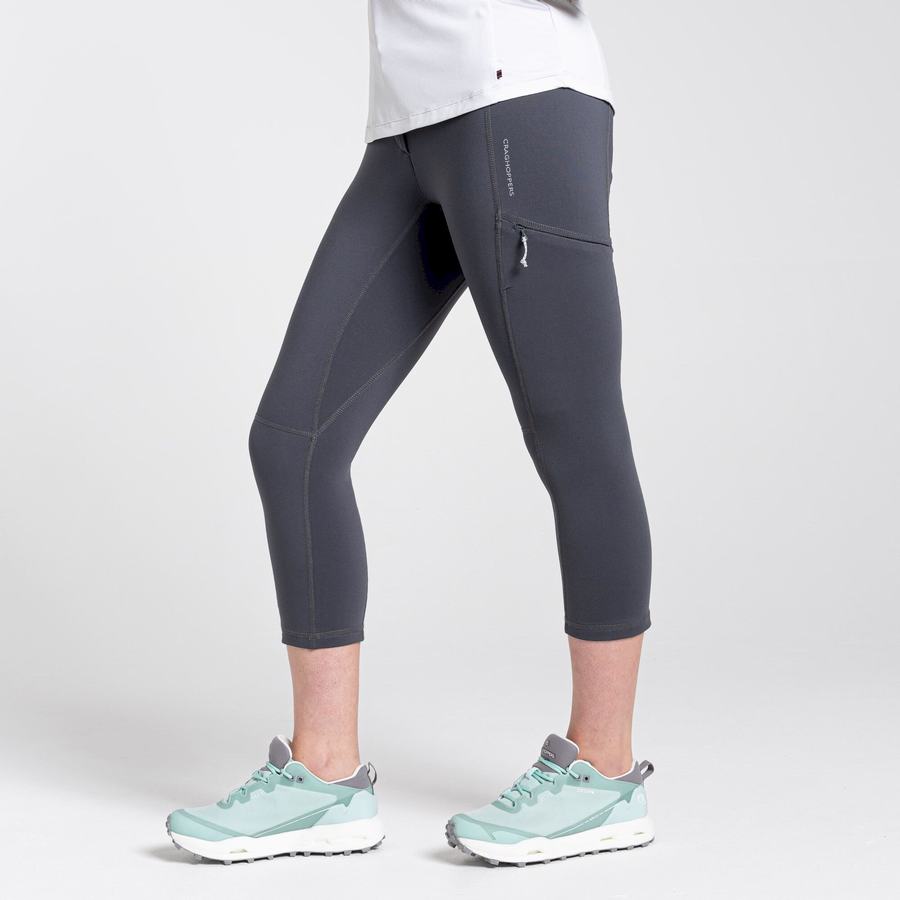 Deep Grey Craghoppers Dynamic Cropped Women's Leggings | MDQ7952SK