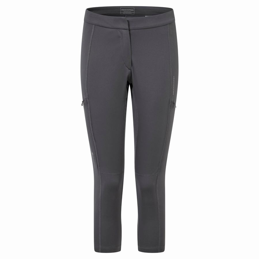 Deep Grey Craghoppers Dynamic Cropped Women's Leggings | MDQ7952SK