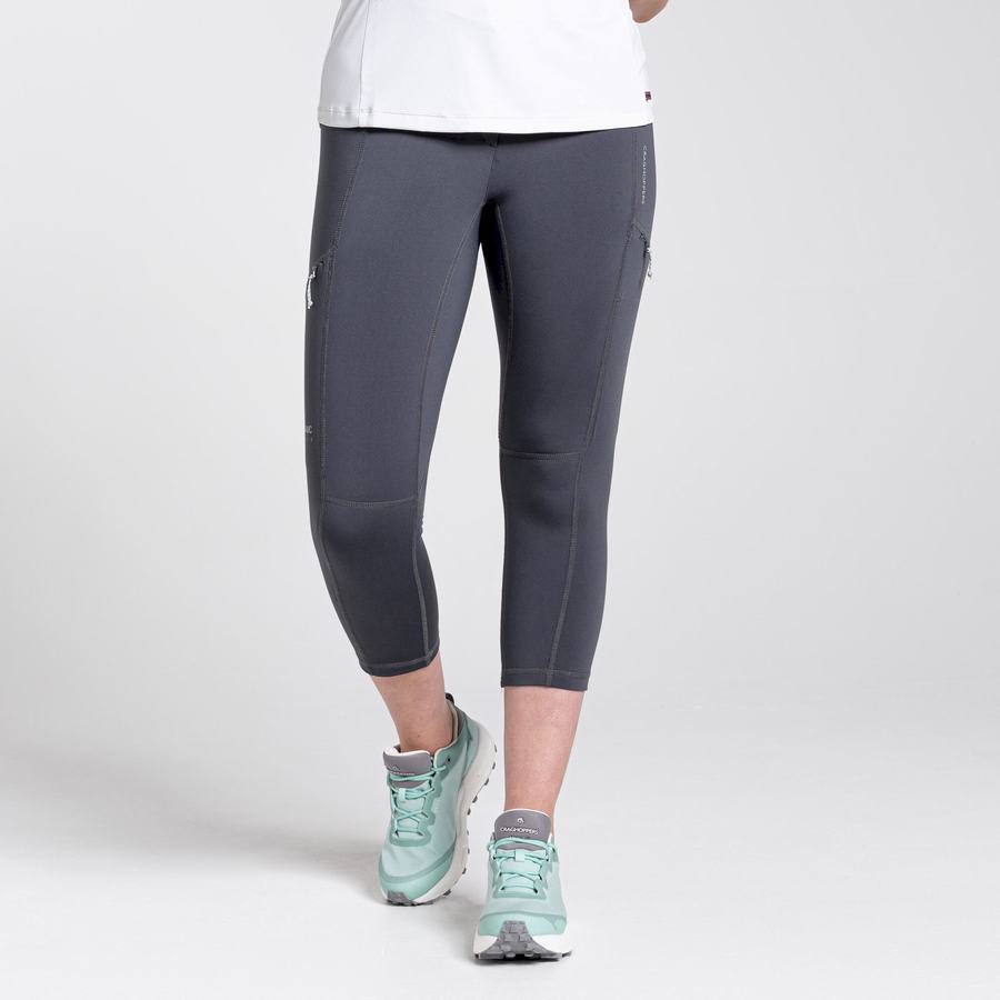 Deep Grey Craghoppers Dynamic Cropped Women's Leggings | MDQ7952SK