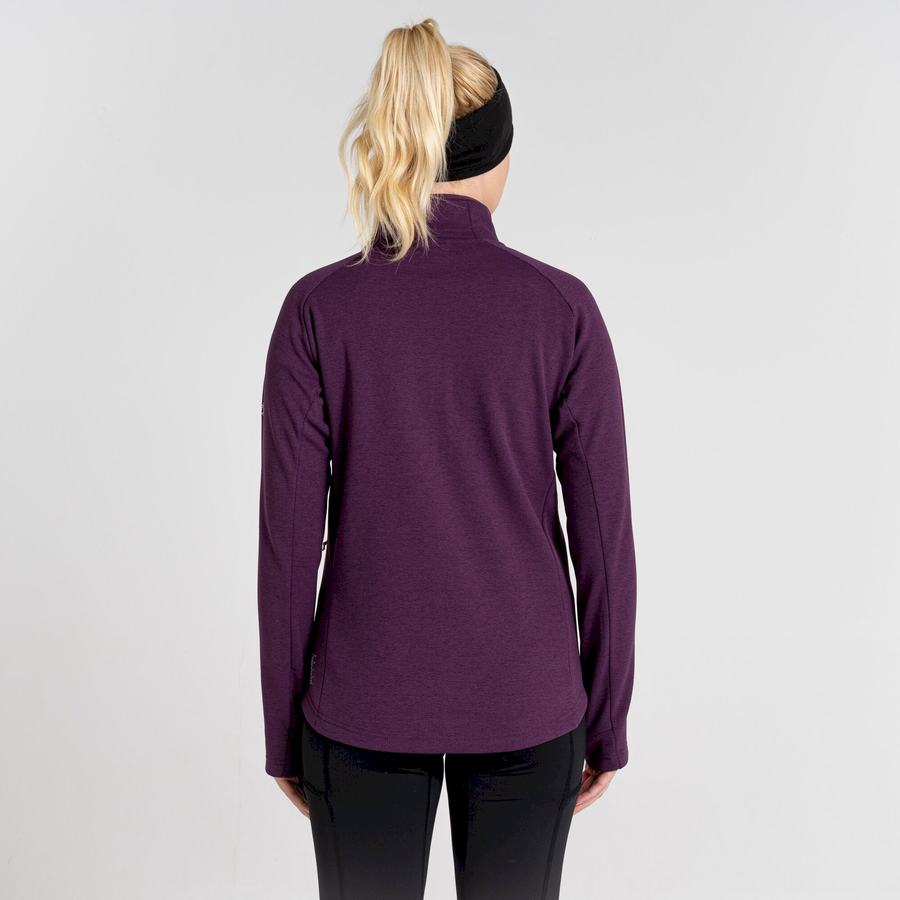 Deep Purple Craghoppers Dynamic Pro Half Zip Women's Sweaters | HQT5684MN