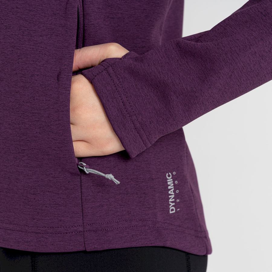 Deep Purple Craghoppers Dynamic Pro Half Zip Women's Sweaters | HQT5684MN