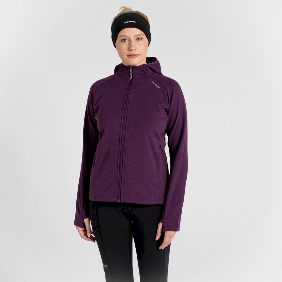 Deep Purple Craghoppers Dynamic Pro Hooded Women's Sweaters | YGK9283HI