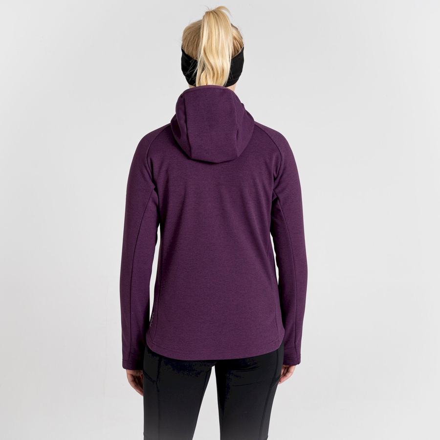 Deep Purple Craghoppers Dynamic Pro Hooded Women's Sweaters | YGK9283HI