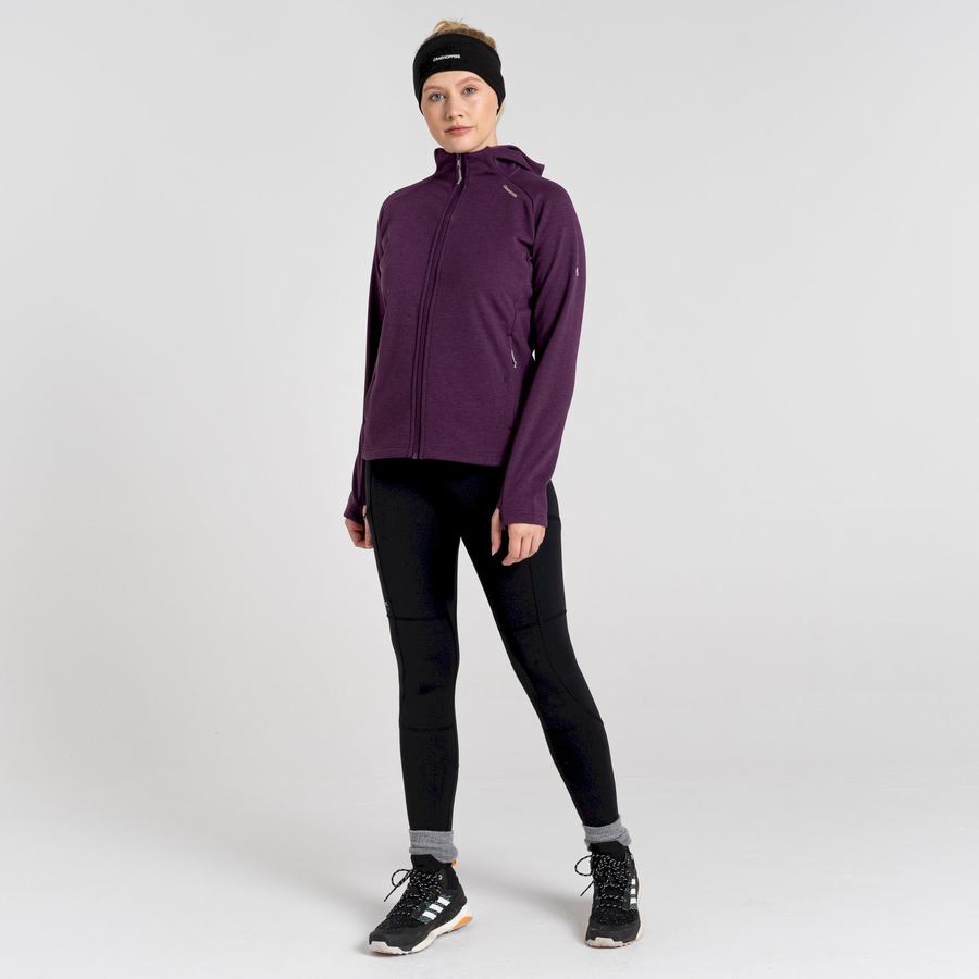 Deep Purple Craghoppers Dynamic Pro Hooded Women's Sweaters | YGK9283HI