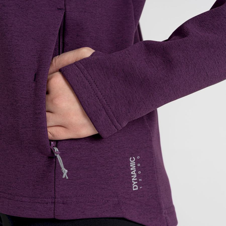 Deep Purple Craghoppers Dynamic Pro Hooded Women's Sweaters | YGK9283HI