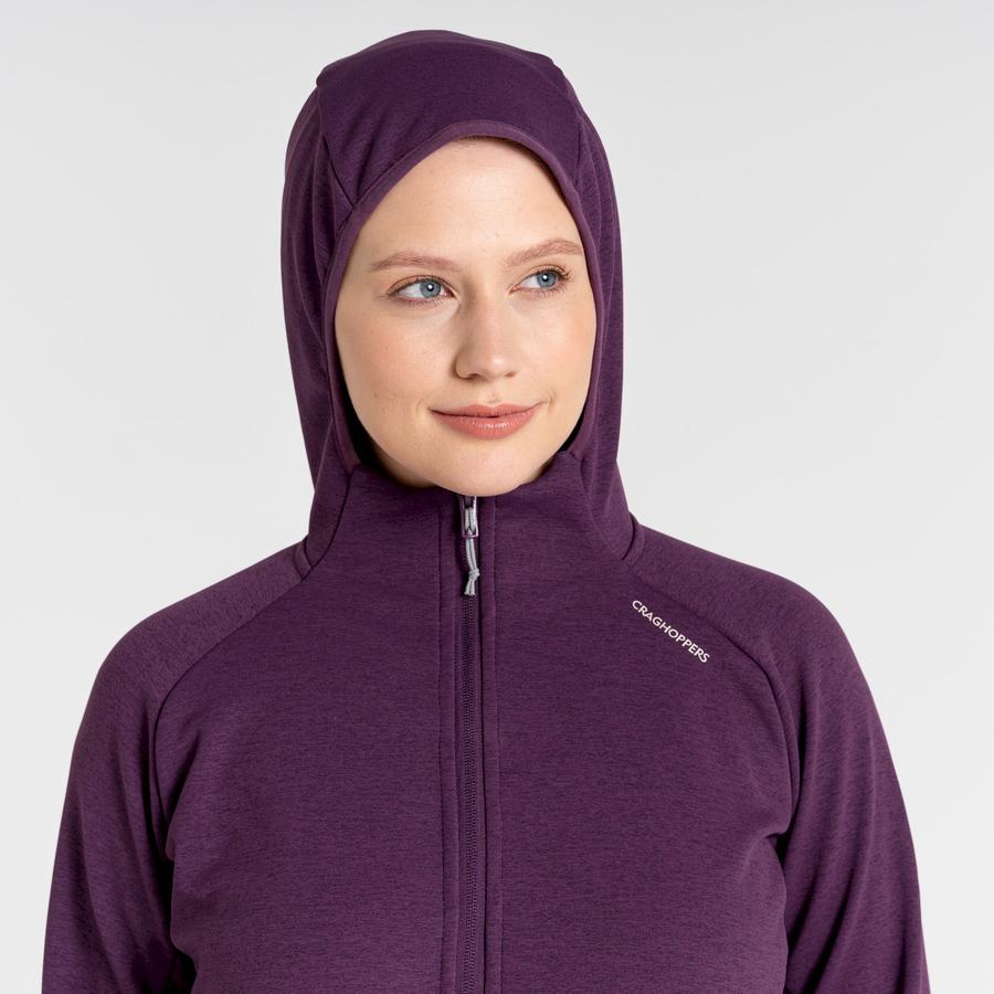 Deep Purple Craghoppers Dynamic Pro Hooded Women's Sweaters | YGK9283HI