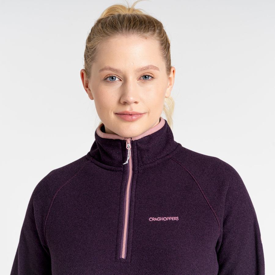 Deep Purple Craghoppers Milia Half Zip Women's Sweaters | LRT5193PB