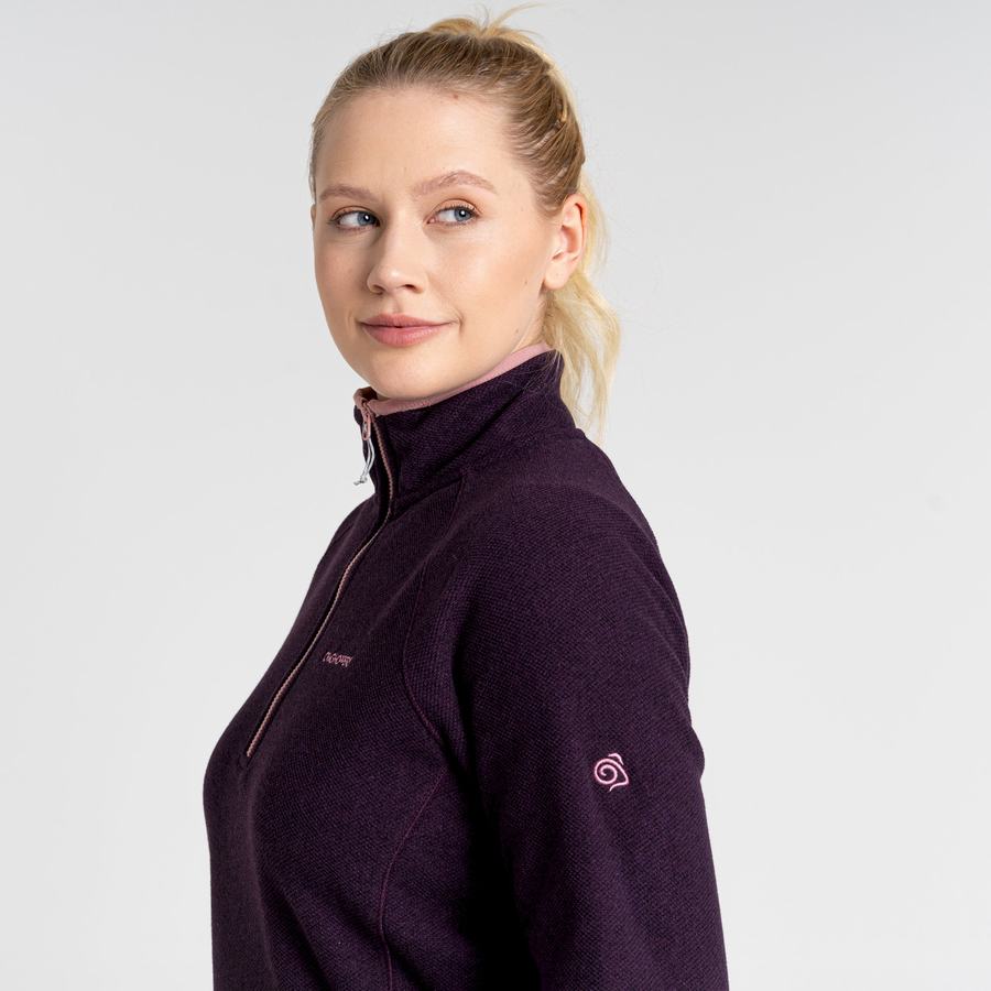 Deep Purple Craghoppers Milia Half Zip Women's Sweaters | LRT5193PB