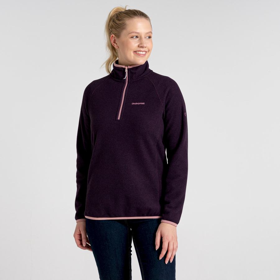 Deep Purple Craghoppers Milia Half Zip Women's Sweaters | LRT5193PB