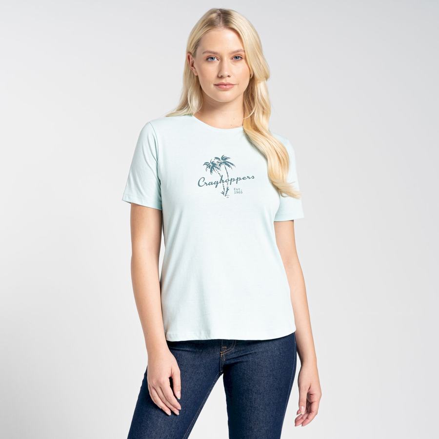 Green Craghoppers Ally Short Sleeved Women's T-Shirts | DDH373VJ