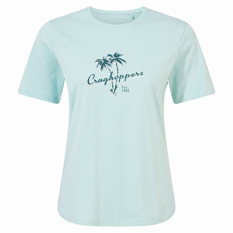 Green Craghoppers Ally Short Sleeved Women's T-Shirts | DDH373VJ