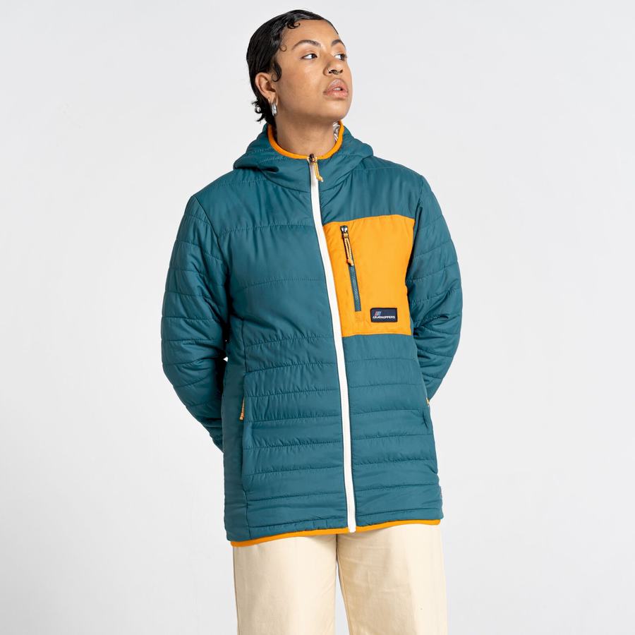 Green Craghoppers Cameo CompressLite Hooded Women's Jackets | JRJ5633MI