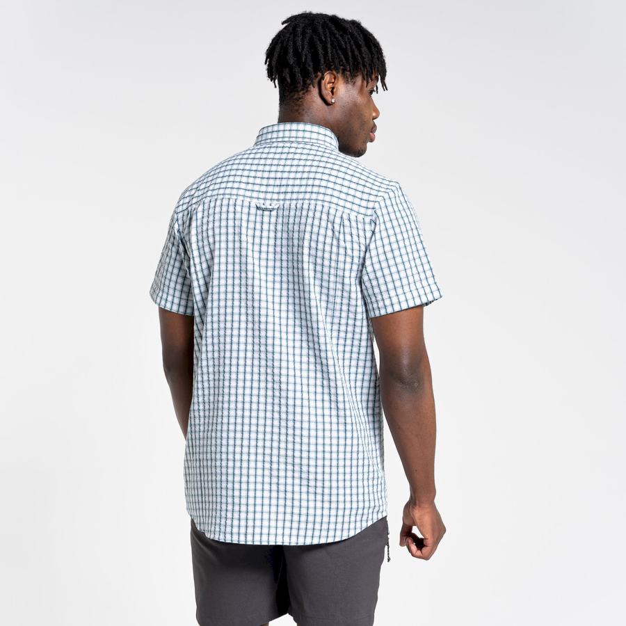 Green Craghoppers Dawson Short Sleeved Men's Shirts | IOZ589YK