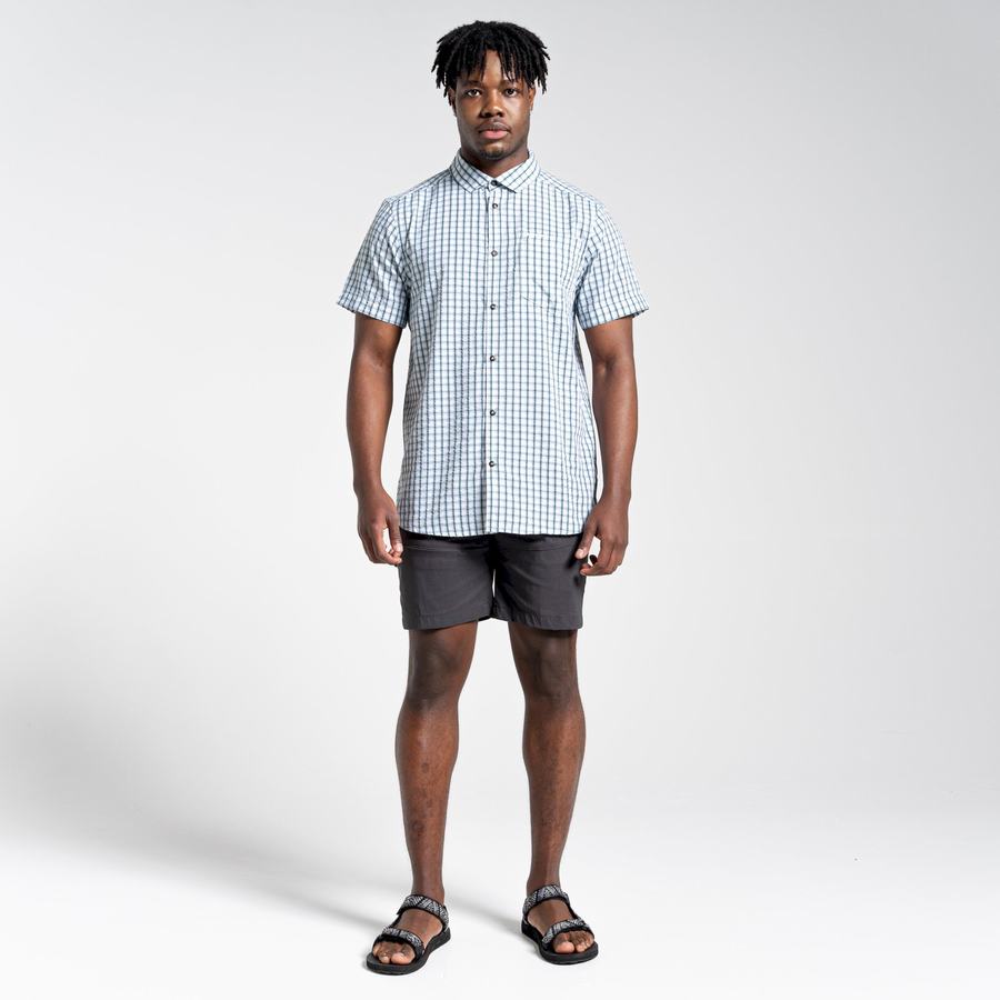 Green Craghoppers Dawson Short Sleeved Men's Shirts | IOZ589YK