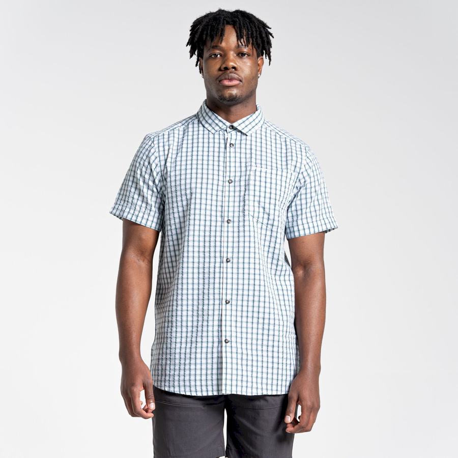 Green Craghoppers Dawson Short Sleeved Men's Shirts | IOZ589YK