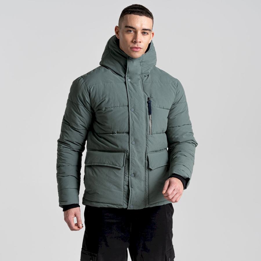 Green Craghoppers Dunbeath Insulated Hooded Men's Jackets | FJB8496OF