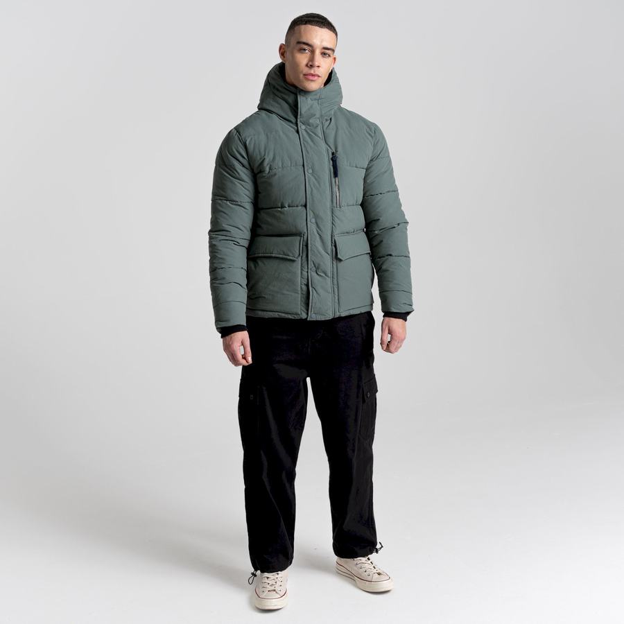 Green Craghoppers Dunbeath Insulated Hooded Men's Jackets | FJB8496OF