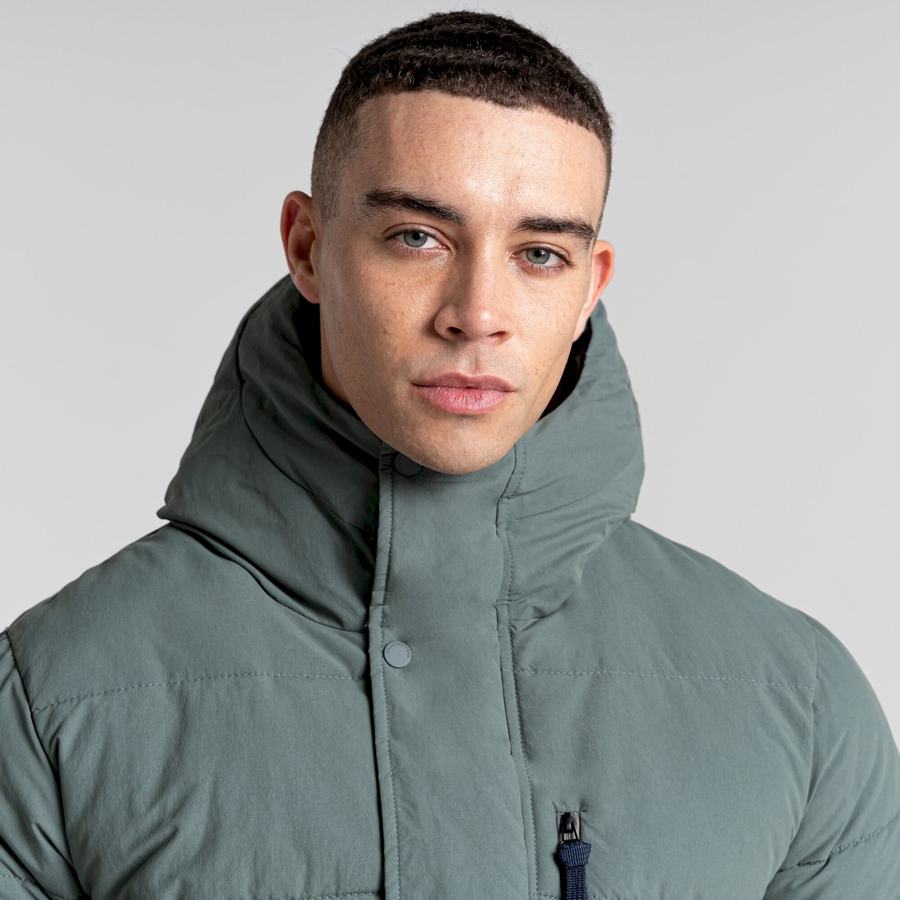 Green Craghoppers Dunbeath Insulated Hooded Men's Jackets | FJB8496OF