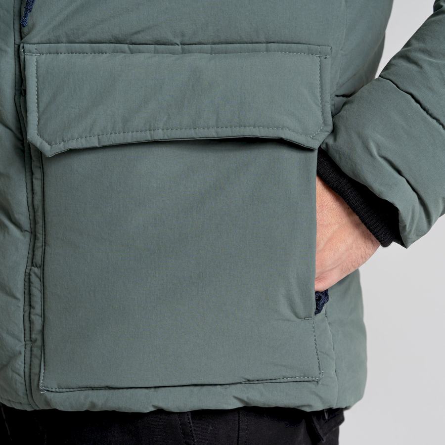 Green Craghoppers Dunbeath Insulated Hooded Men's Jackets | FJB8496OF