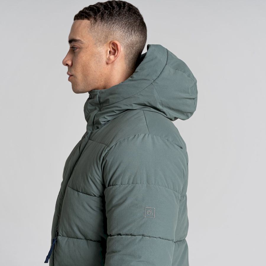 Green Craghoppers Dunbeath Insulated Hooded Men's Jackets | FJB8496OF