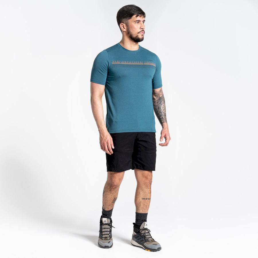 Green Craghoppers Dynamic Short Sleeved Men's T-Shirts | WMT8290RK