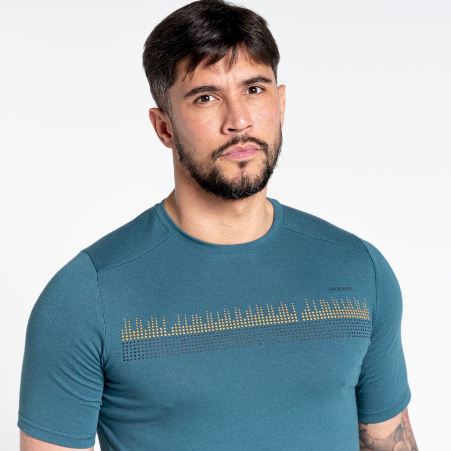 Green Craghoppers Dynamic Short Sleeved Men's T-Shirts | WMT8290RK