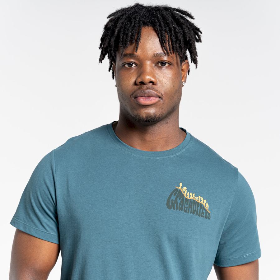 Green Craghoppers Lugo Short Sleeved Men's T-Shirts | LSU9655LA