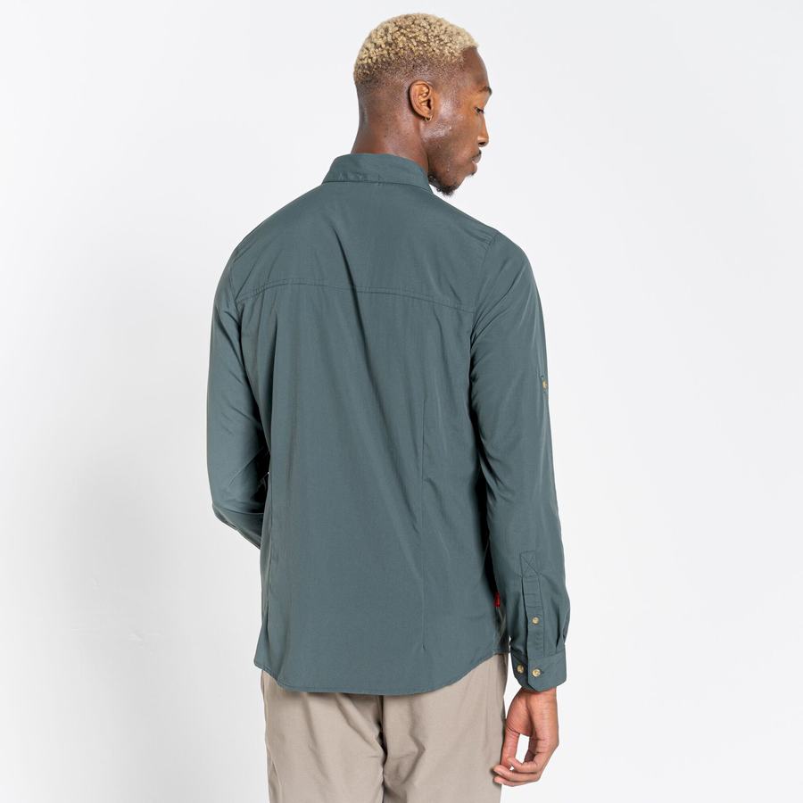 Green Craghoppers NosiLife Nuoro Long Sleeved Men's Shirts | ZHK2280KX