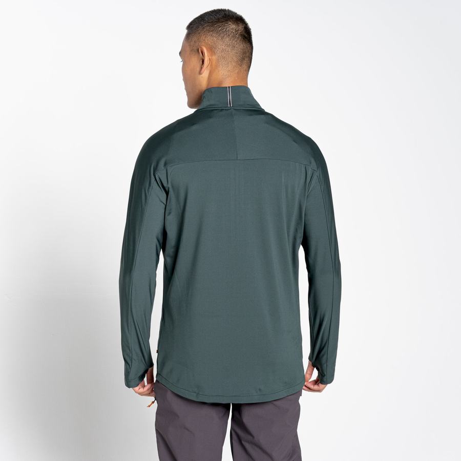 Green Craghoppers NosiLife Valens Half Zip Top Men's T-Shirts | BQM8636VW