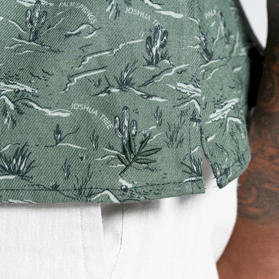 Green Craghoppers Nosibotanical Hula Short Sleeved Men's Shirts | YEB1120GY