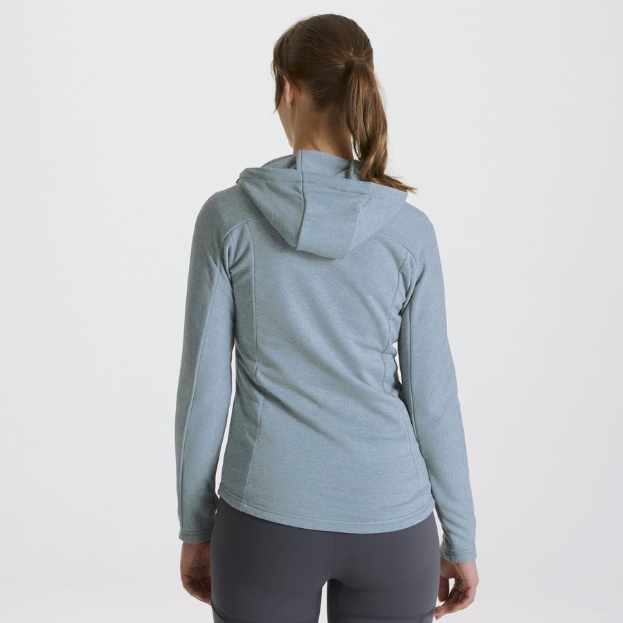 Green Grey Craghoppers Dynamic Hooded Half Zip Women's T-Shirts | BEZ9041UY