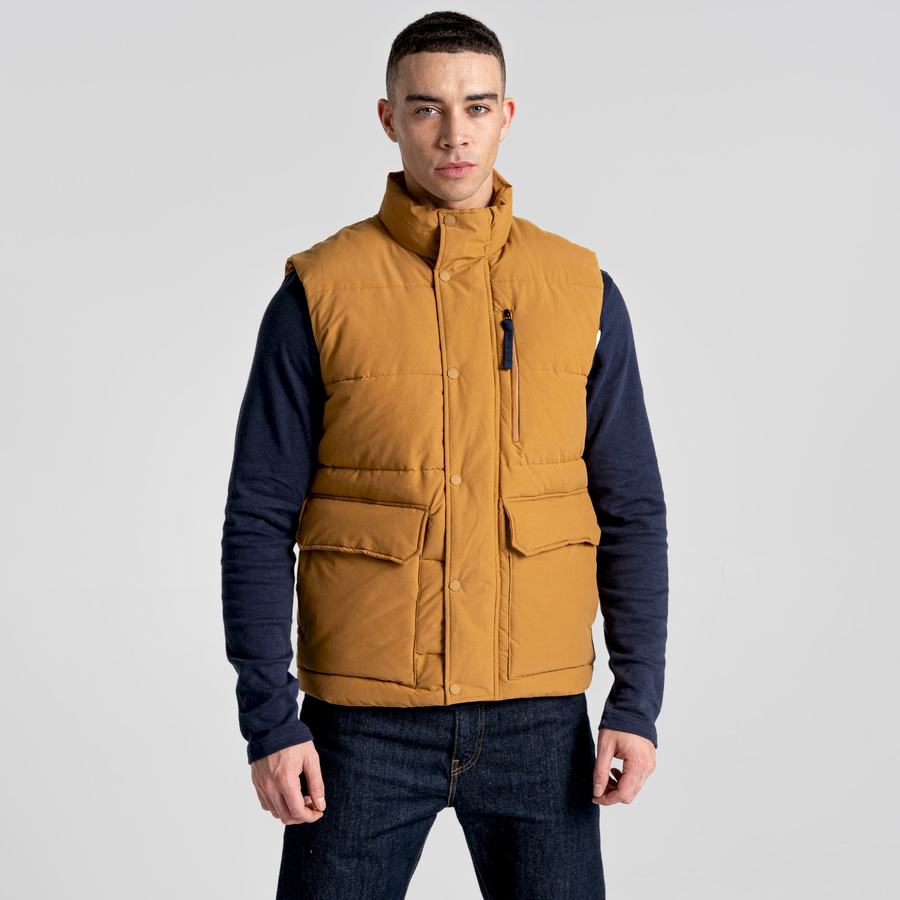 Grey Brown Craghoppers Dunbeath Vest Men's Gilets | KDB475WR