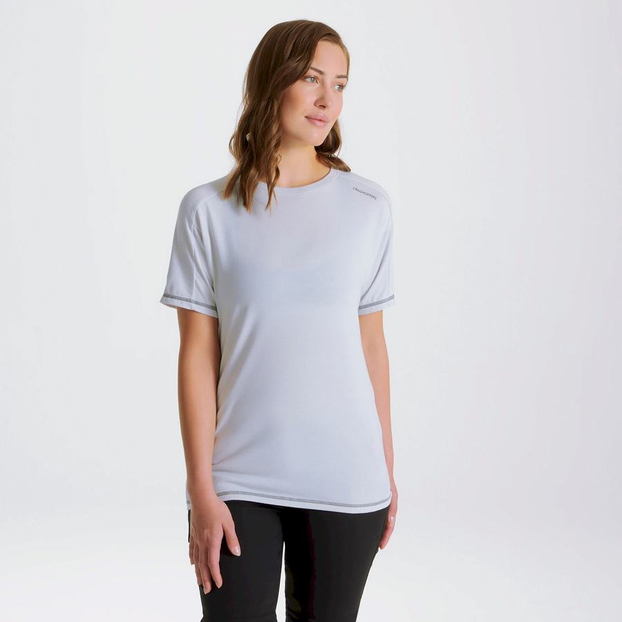 Grey Craghoppers Dynamic Short Sleeved Women's T-Shirts | MCI667SC