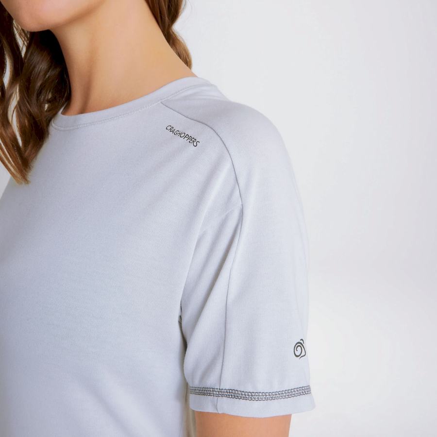 Grey Craghoppers Dynamic Short Sleeved Women's T-Shirts | MCI667SC