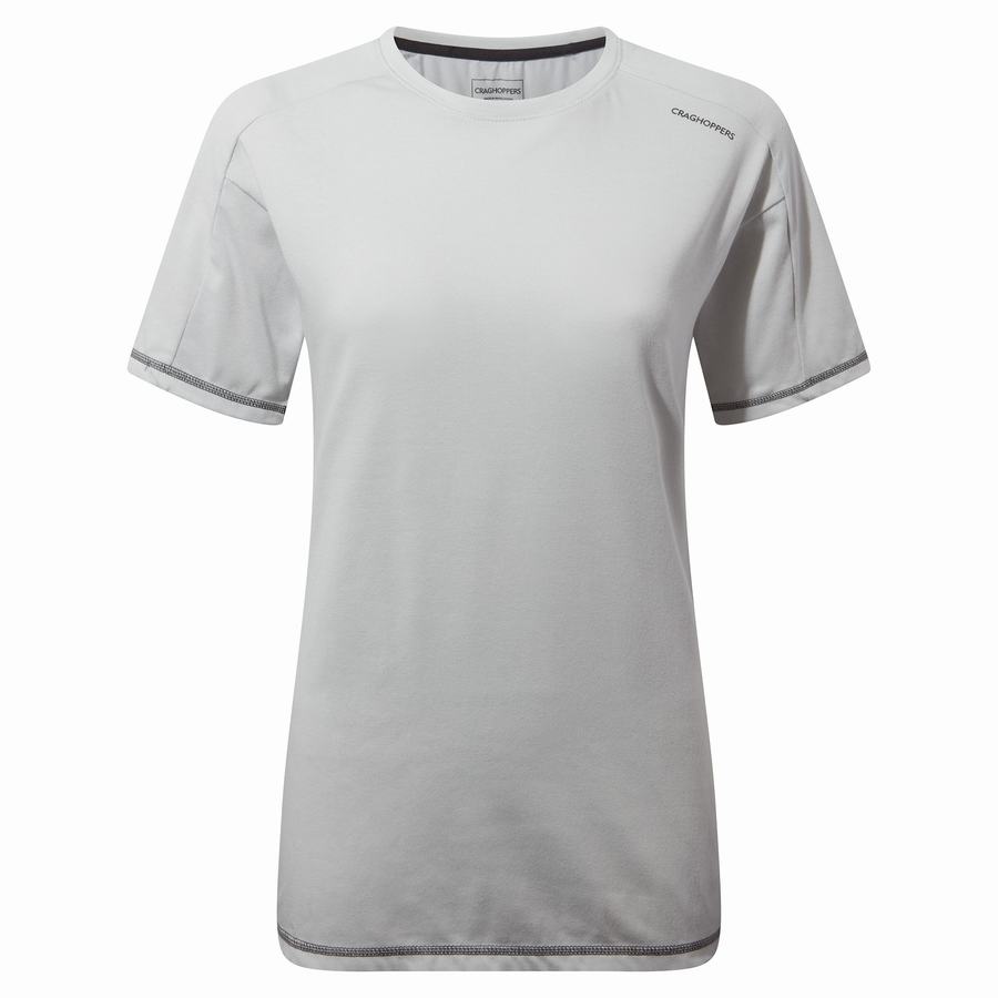 Grey Craghoppers Dynamic Short Sleeved Women's T-Shirts | MCI667SC