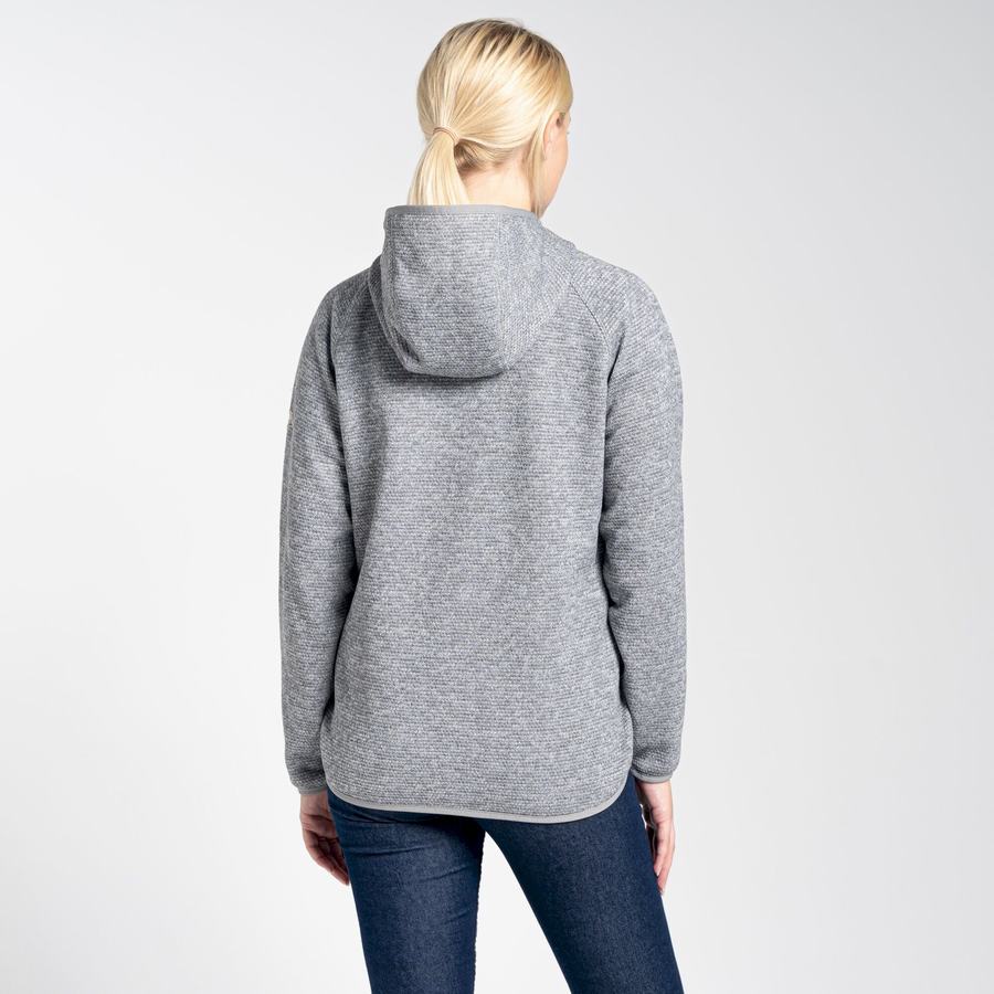 Grey Craghoppers Elena Hooded Half Zip Women's Sweaters | RDJ7927ZE