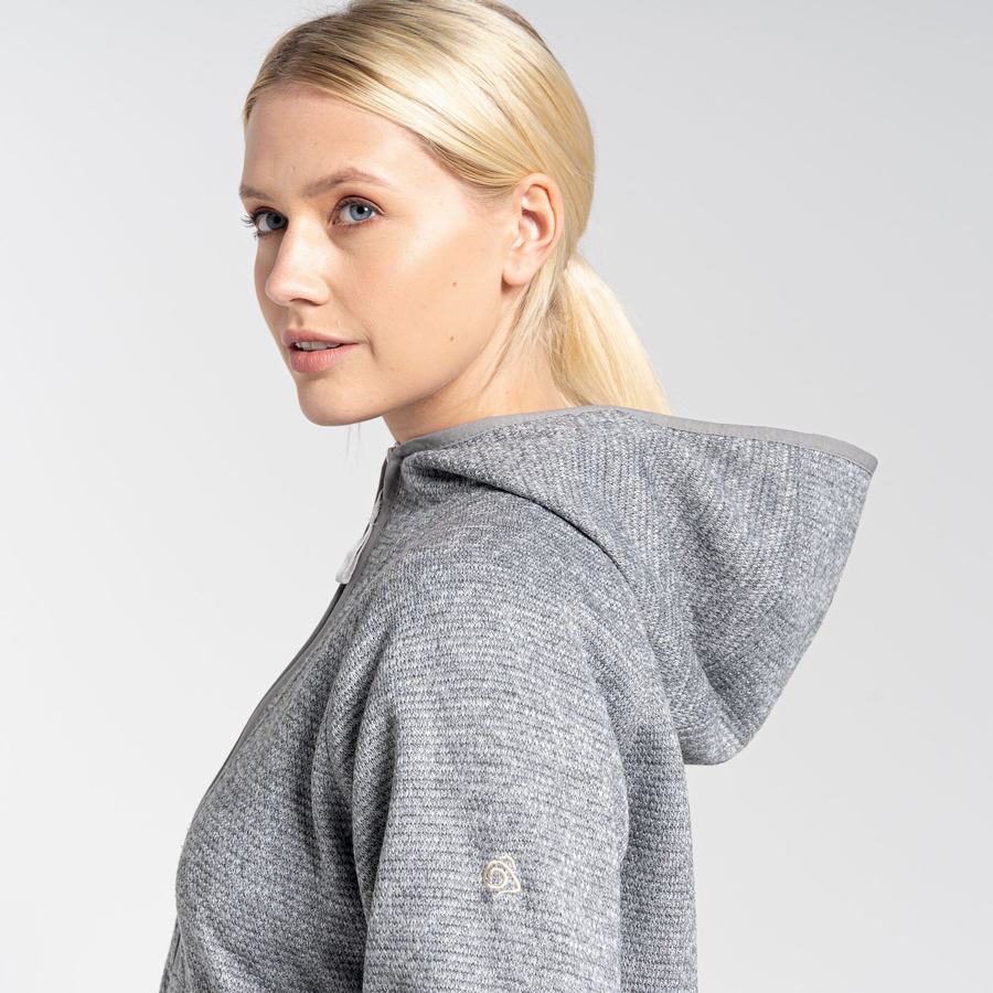 Grey Craghoppers Elena Hooded Half Zip Women's Sweaters | RDJ7927ZE