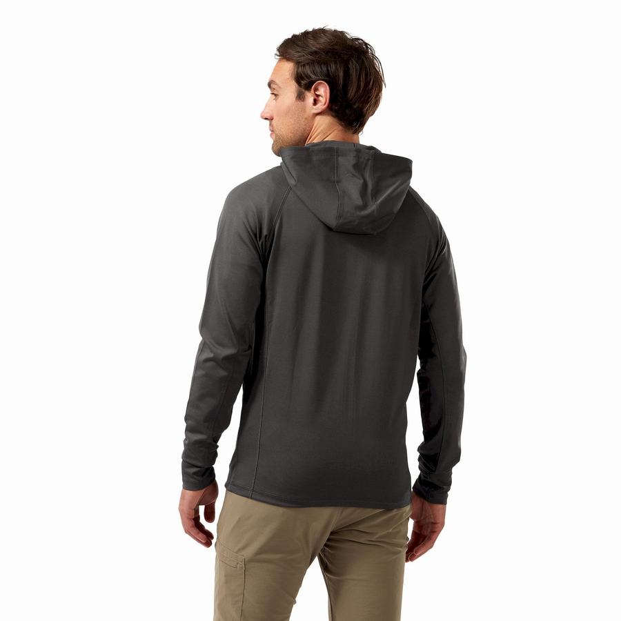 Grey Craghoppers HeiQ Viroblock Hooded Men's T-Shirts | PKX5123UK