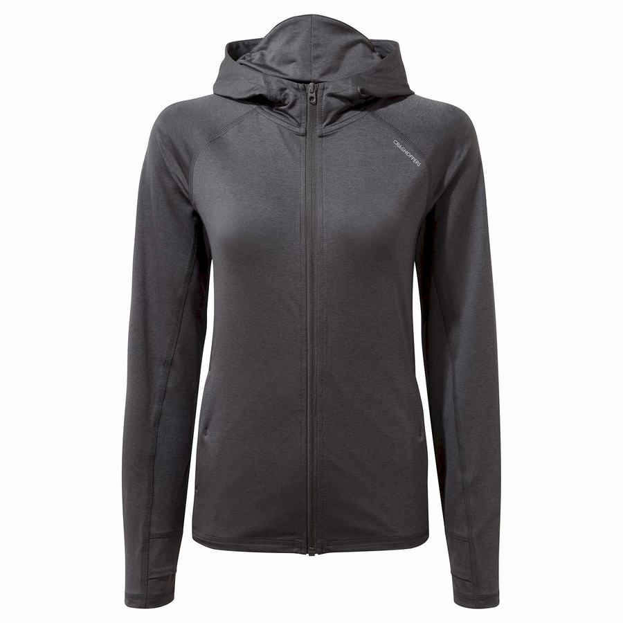 Grey Craghoppers HeiQ Viroblock Hooded Women's T-Shirts | PTX1734EA