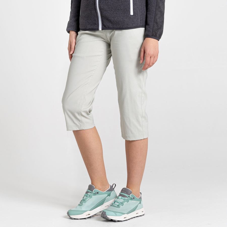 Grey Craghoppers Kiwi Pro II Crop Women's Trousers | BAZ1716DP