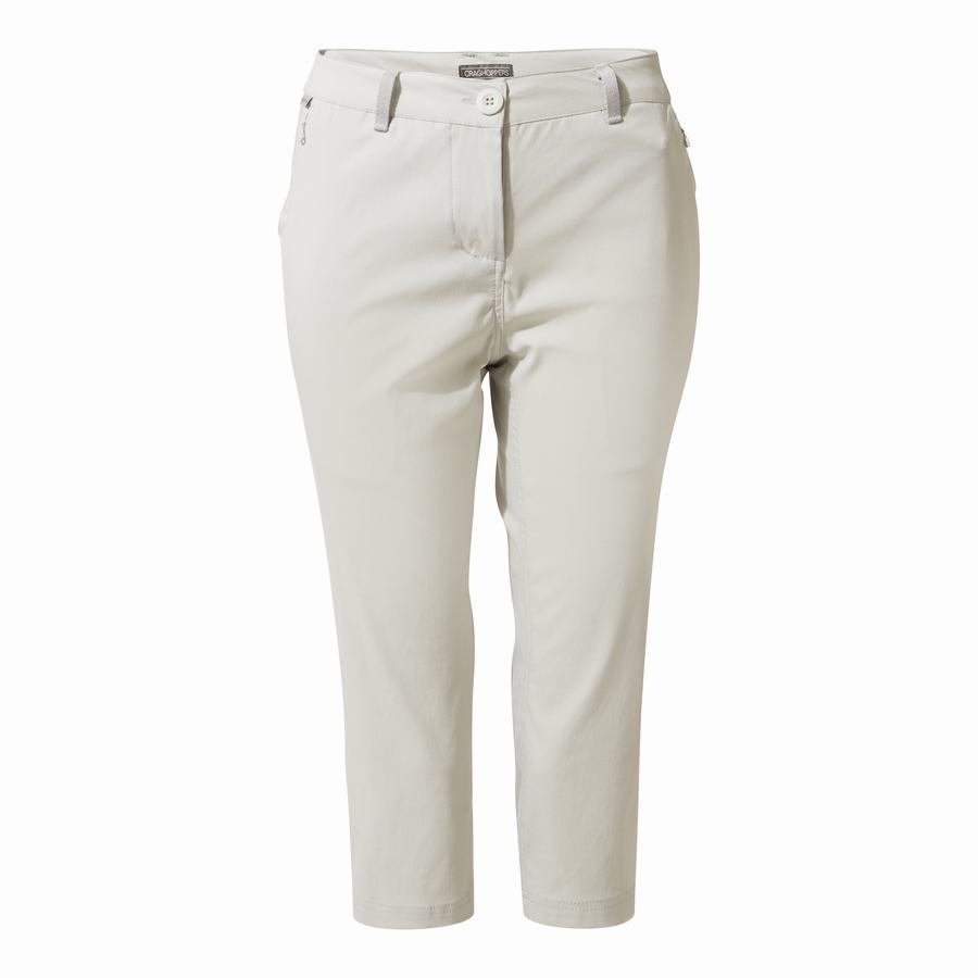 Grey Craghoppers Kiwi Pro II Crop Women's Trousers | BAZ1716DP