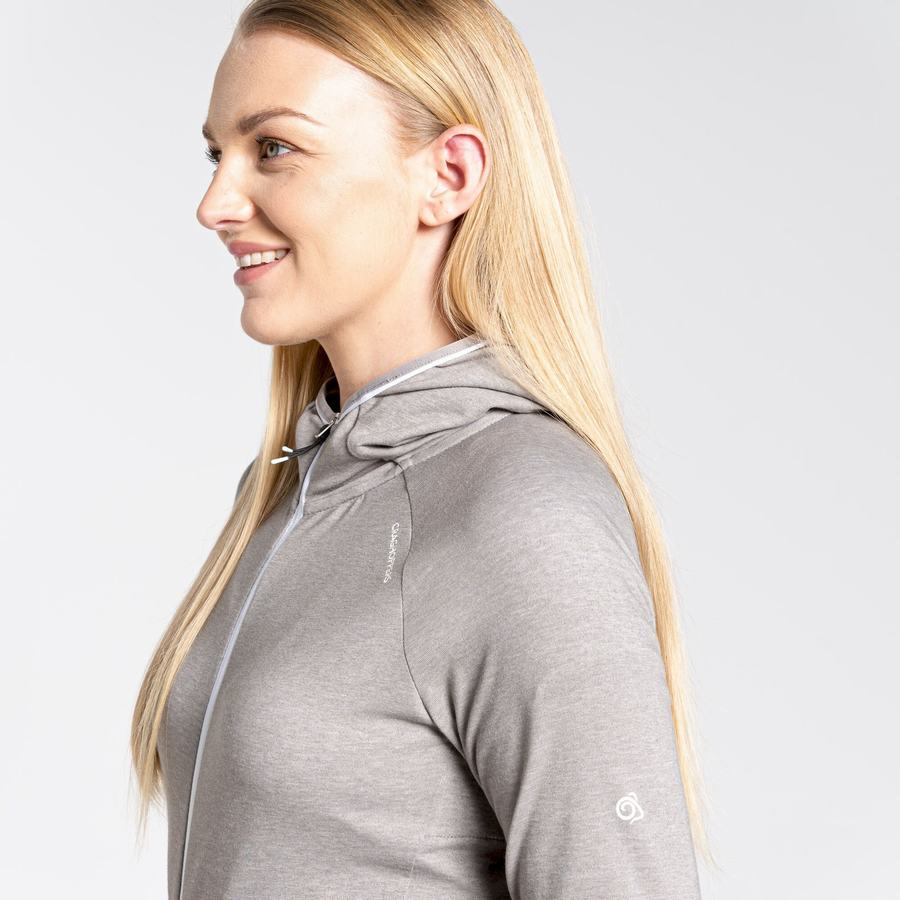 Grey Craghoppers NosiLife Milanta Hooded Women's T-Shirts | ZCB985LG