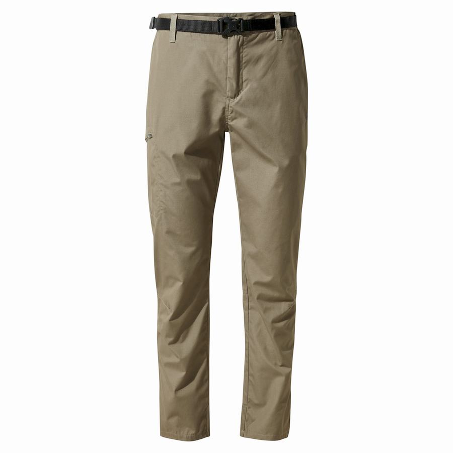 Khaki Craghoppers Kiwi Boulder Slim Men's Trousers | TIL6186YG