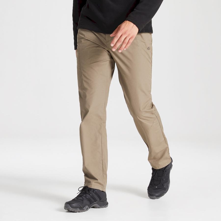 Khaki Craghoppers Kiwi Boulder Slim Men's Trousers | TIL6186YG