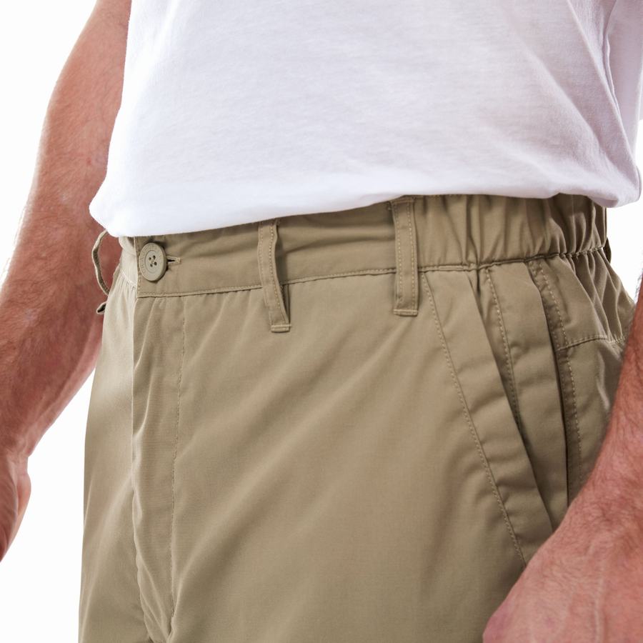 Khaki Craghoppers Kiwi Long Men's Shorts | EGB5063GM