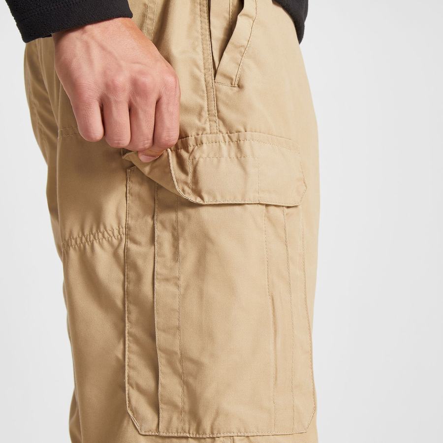 Khaki Craghoppers Kiwi Long Men's Shorts | EGB5063GM