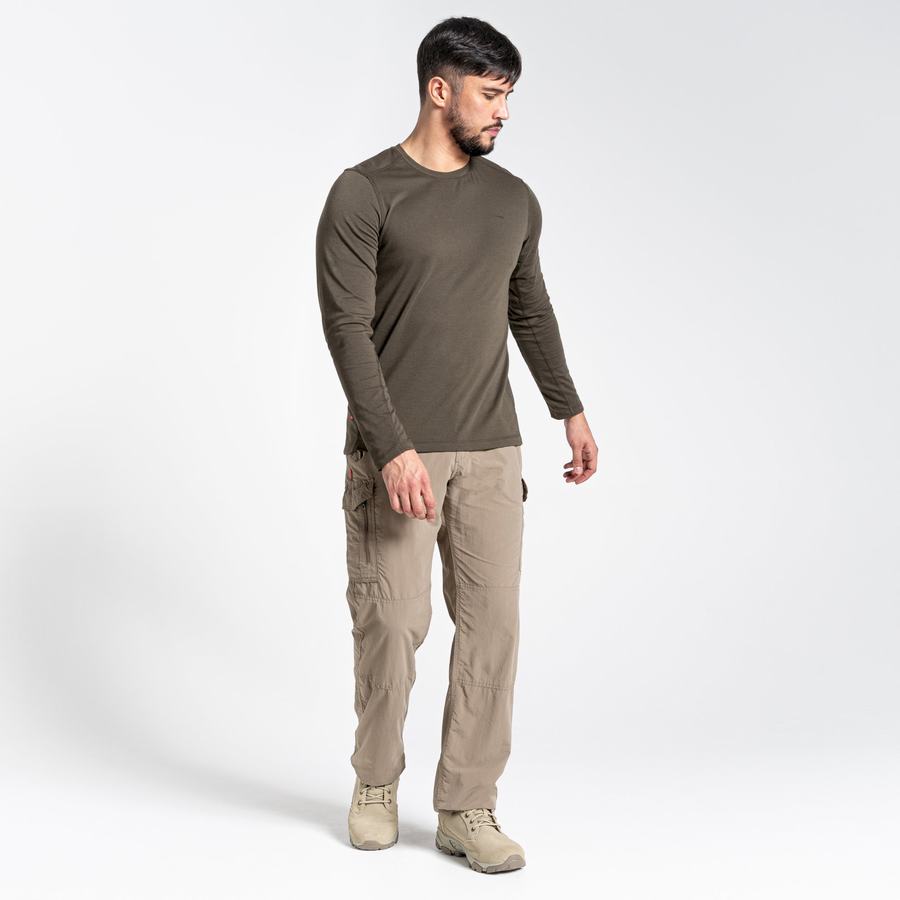 Khaki Craghoppers NosiLife Cargo II Men's Trousers | ZVK7121NE